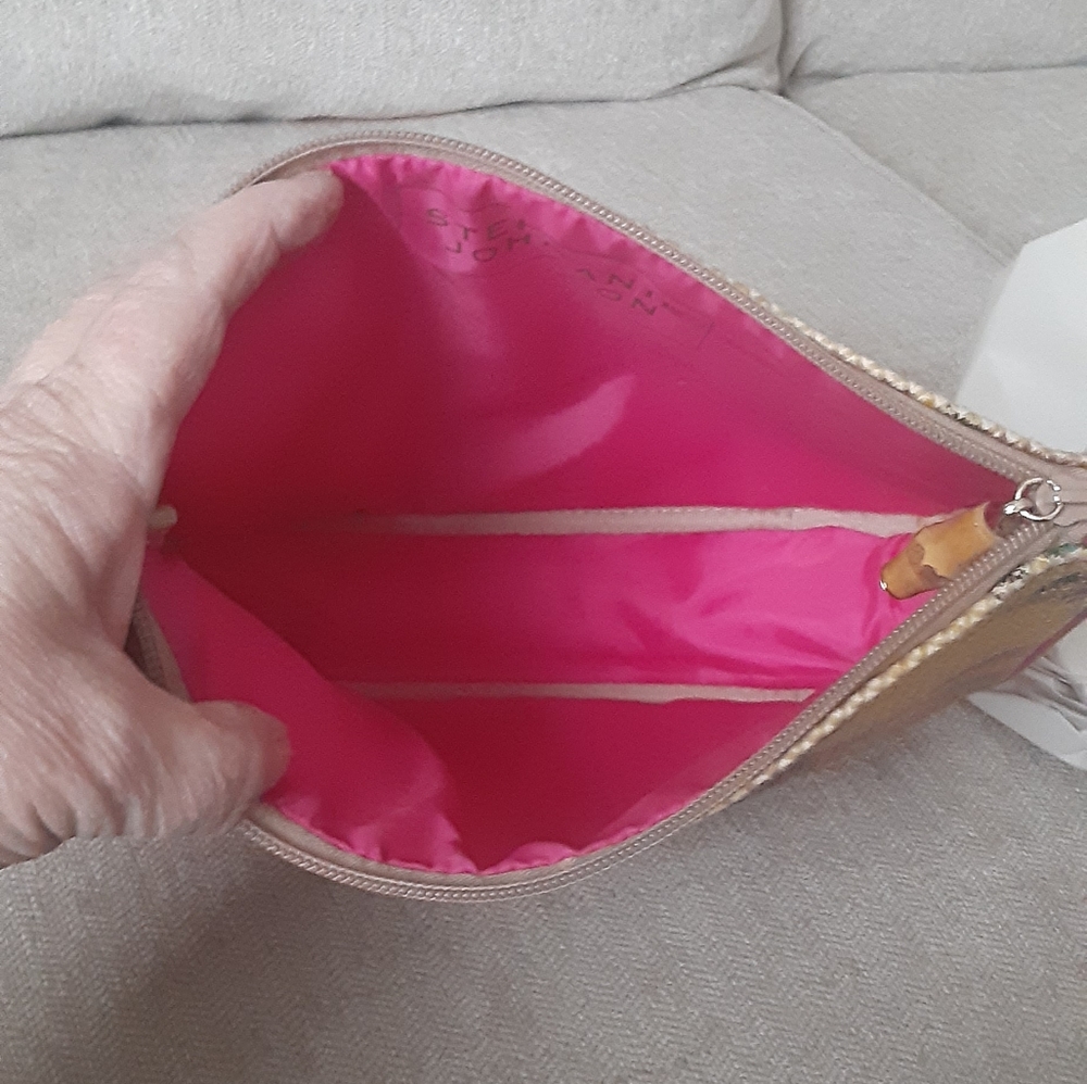 Stephanie Johnson Multi Color Print Straw Clutch - image 7